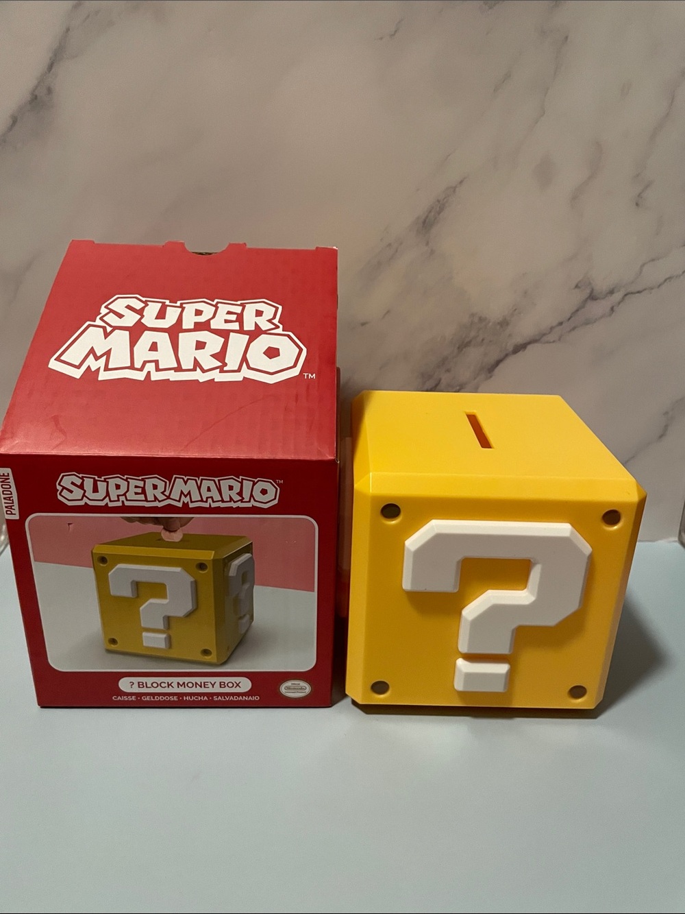 Paladone Super Mario Block Money Box  Question Money Box Officially Licensed